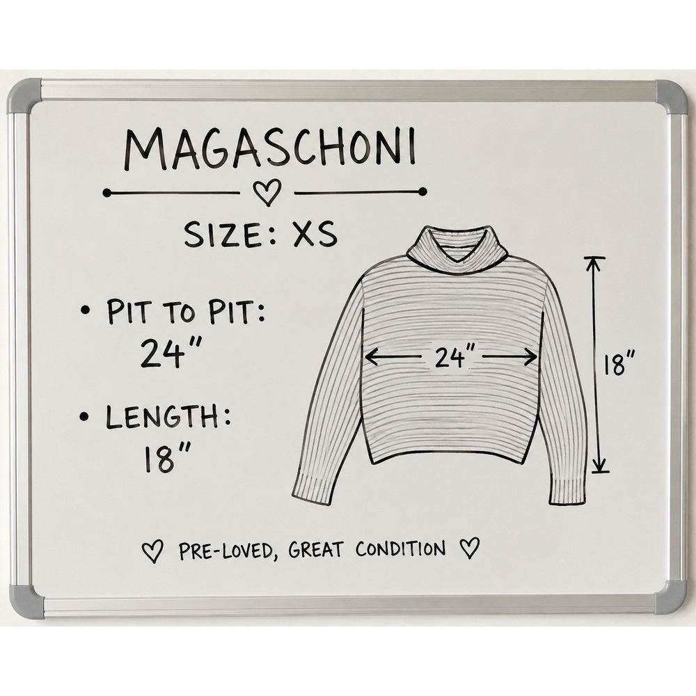 Magaschoni Gray Boxy Turtleneck Sweater XS Ribbed Dolman Crop Knit - Picture 5 of 6